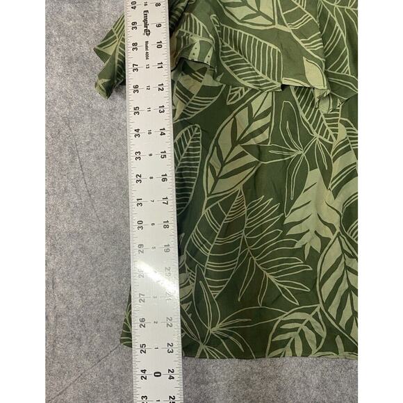 Old Navy Shirt Womens Size XS Green Ruffle Tank Top Blouse Tropical - Picture 2 of 7